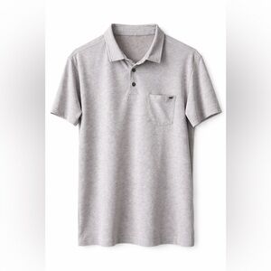 Vuori Ace Polo L Light Heather Gray Performance Pique 4-Way Stretching